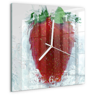 Wanduhr quadratisch Erdbeere