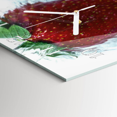 Wanduhr quadratisch Erdbeere