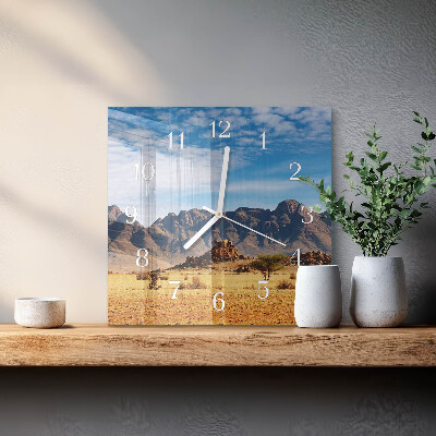 Wanduhr quadratisch Gebirge