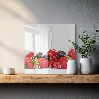 Wanduhr quadratisch Obst