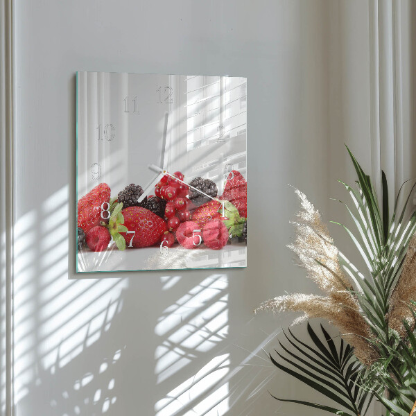 Wanduhr quadratisch Obst