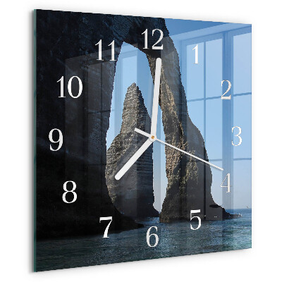 Wanduhr quadratisch Stein