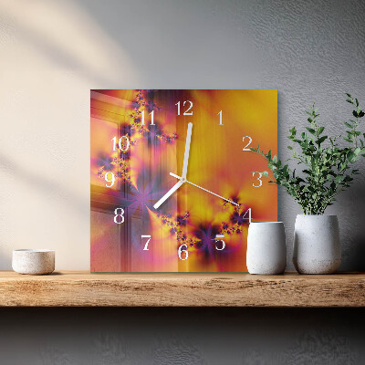 Wanduhr quadratisch Blumen
