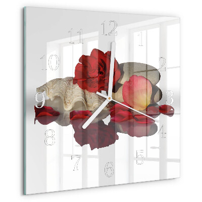 Wanduhr quadratisch Rose Bowl