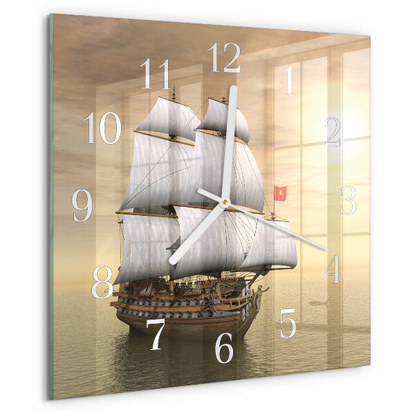 Wanduhr quadratisch Schiff
