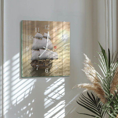 Wanduhr quadratisch Schiff