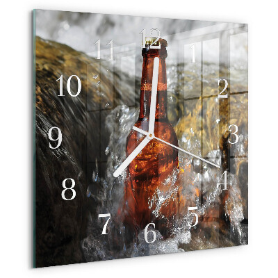 Wanduhr quadratisch Bier