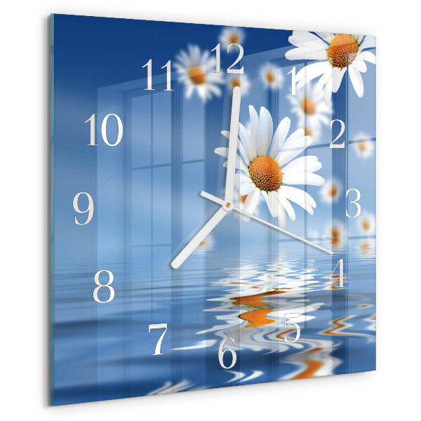 Wanduhr quadratisch Blume
