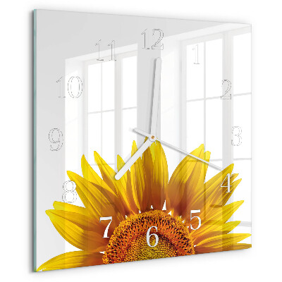 Wanduhr quadratisch Blume