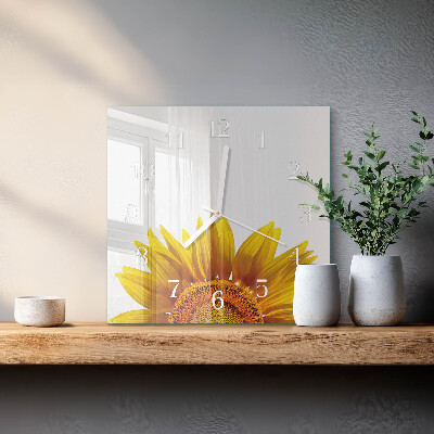 Wanduhr quadratisch Blume