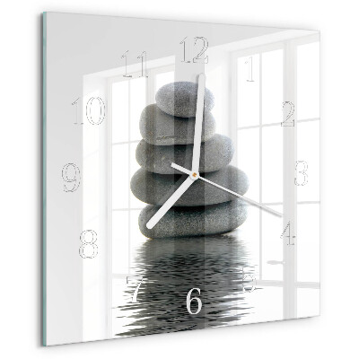 Wanduhr quadratisch Steine