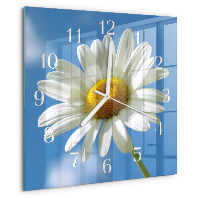Wanduhr quadratisch Blume