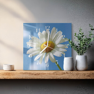 Wanduhr quadratisch Blume