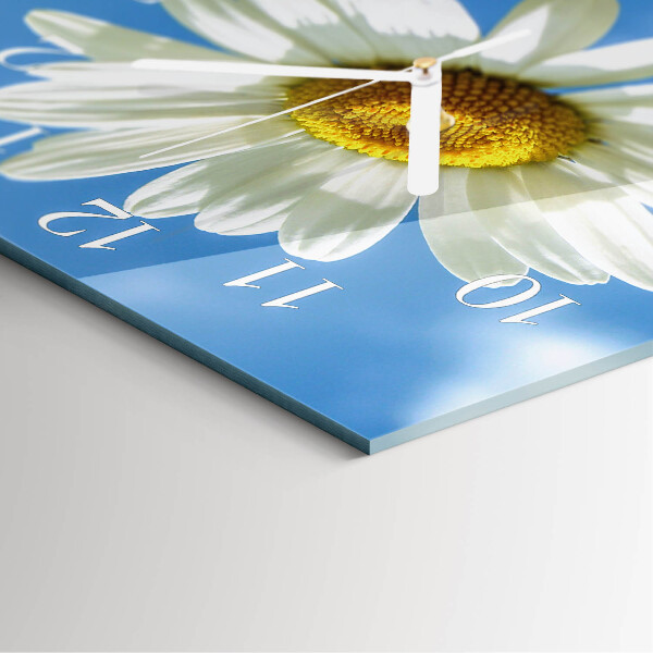 Wanduhr quadratisch Blume