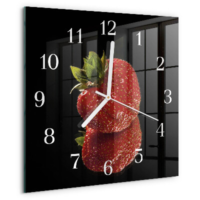 Wanduhr quadratisch Erdbeere