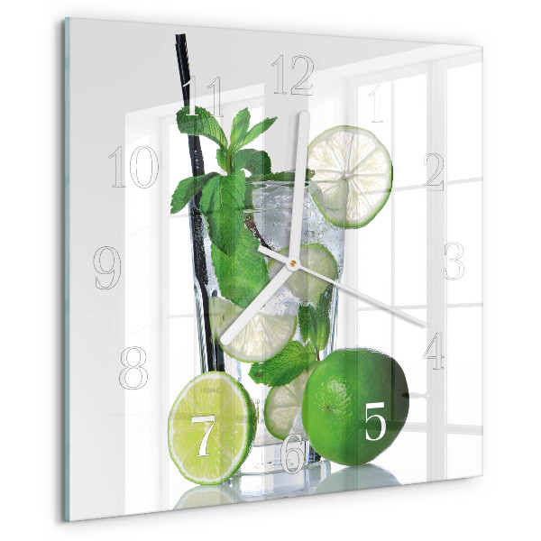 Wanduhr quadratisch Limette und Minze