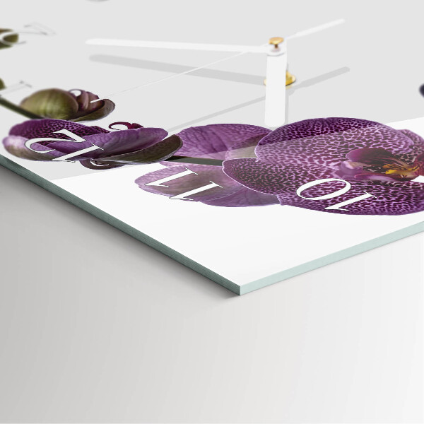 Wanduhr quadratisch Orchidee