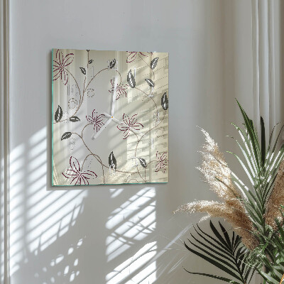 Wanduhr quadratisch Blumenkunst