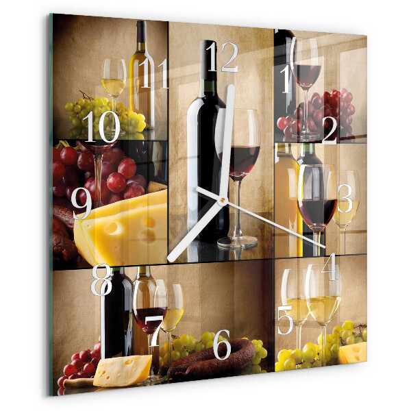 Wanduhr quadratisch Flasche Wein