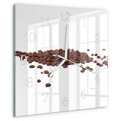 Wanduhr quadratisch Kaffeebohnen