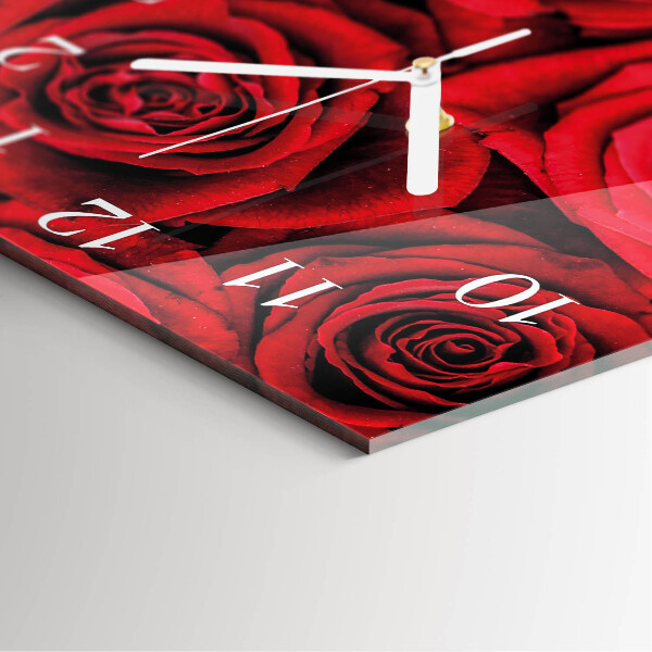 Wanduhr quadratisch Rosen