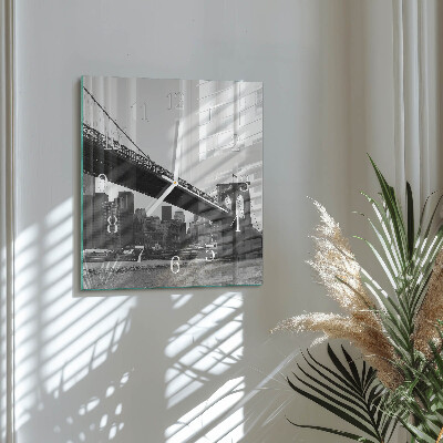 Wanduhr quadratisch Brücke