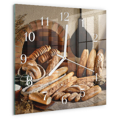 Wanduhr quadratisch Brot