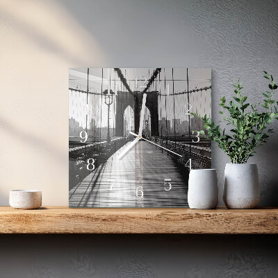 Wanduhr quadratisch Brücke