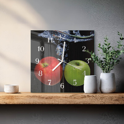 Wanduhr quadratisch Äpfel