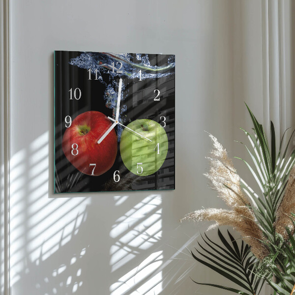 Wanduhr quadratisch Äpfel
