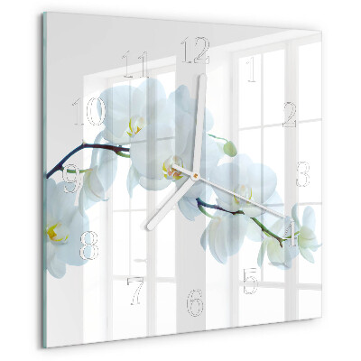 Wanduhr quadratisch Orchidee