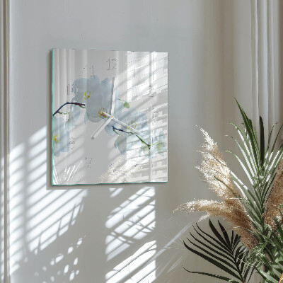 Wanduhr quadratisch Orchidee