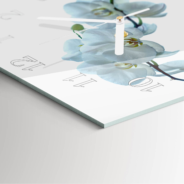 Wanduhr quadratisch Orchidee