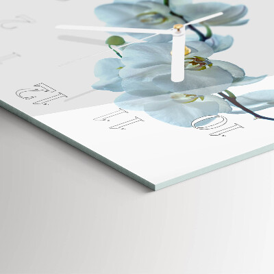 Wanduhr quadratisch Orchidee