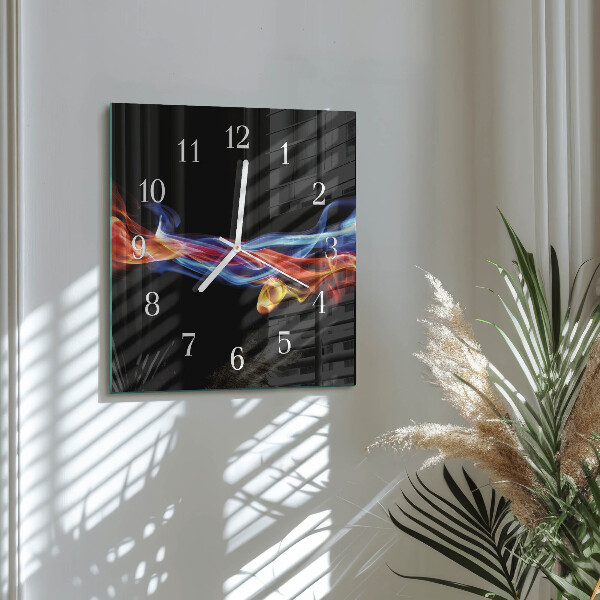 Wanduhr quadratisch Abstrakter Rauch