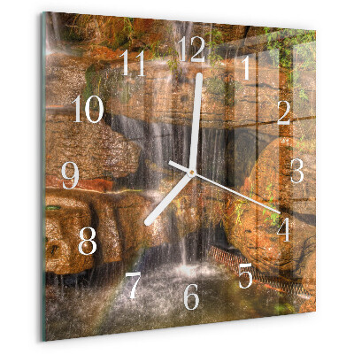 Wanduhr quadratisch Wasserfall
