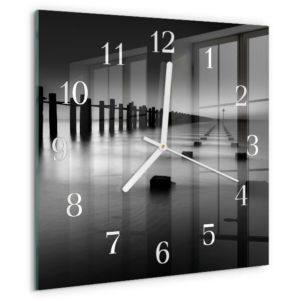 Wanduhr quadratisch Meer