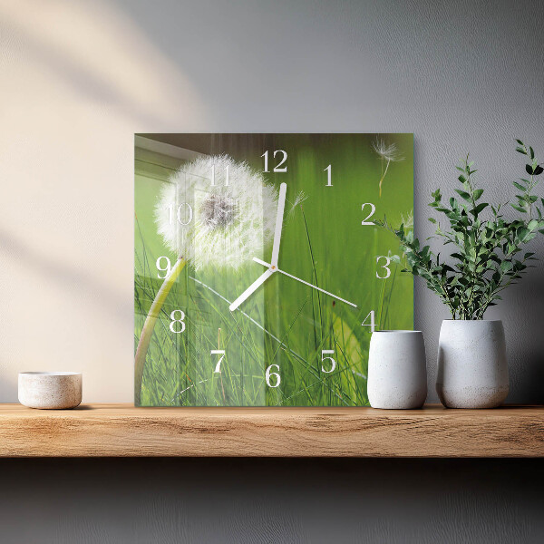 Wanduhr quadratisch Löwenzahn