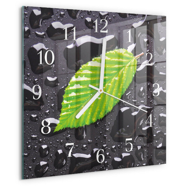 Wanduhr quadratisch Blatt