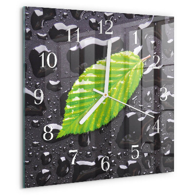 Wanduhr quadratisch Blatt