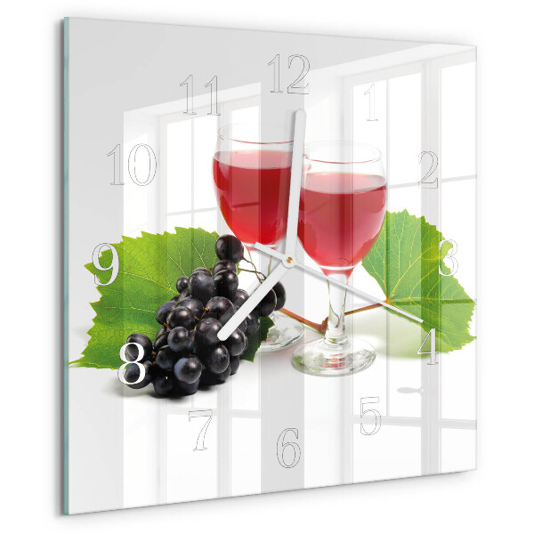 Wanduhr quadratisch Trauben für Wein
