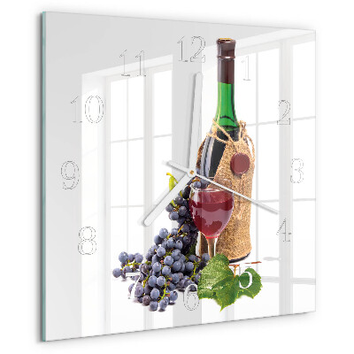 Wanduhr quadratisch Trauben für Wein