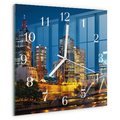 Wanduhr quadratisch Stadt