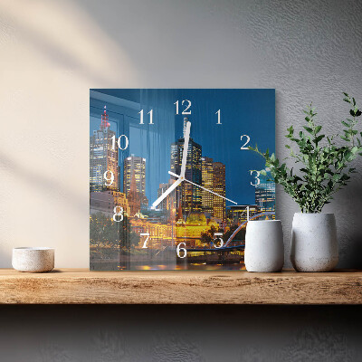 Wanduhr quadratisch Stadt