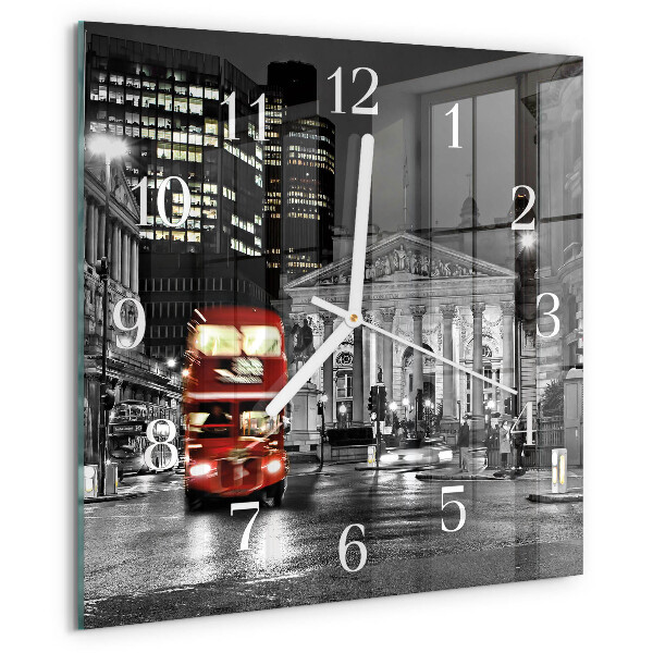 Wanduhr quadratisch Londoner Bus