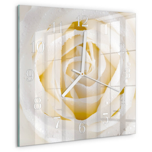 Wanduhr quadratisch Rose