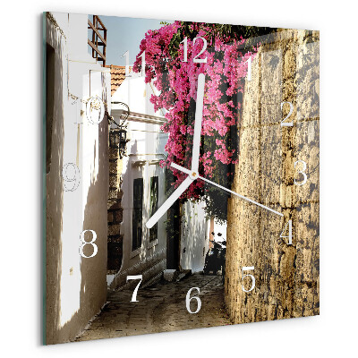 Wanduhr quadratisch Blumenallee