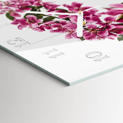 Wanduhr quadratisch Blumen