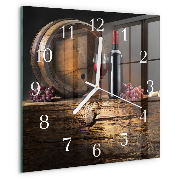 Wanduhr quadratisch Trauben für Wein