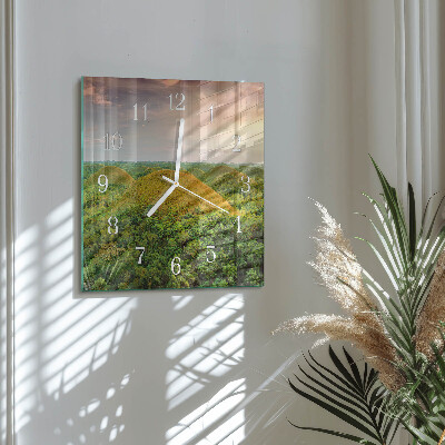 Wanduhr quadratisch Landschaft